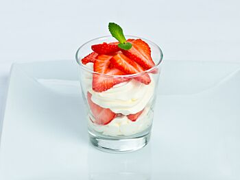 Fresh Strawberries with Vanilla Whipped Cream 