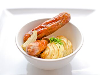 Sausages with Mash and Caramelised Shallot Gravy