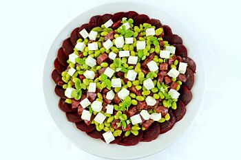 Platter of Beetroot Feta and Edamame Salad