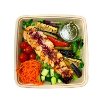 Meetings Herb Roasted Chicken with Mediterranean Grilled Vegetables - Bento Box