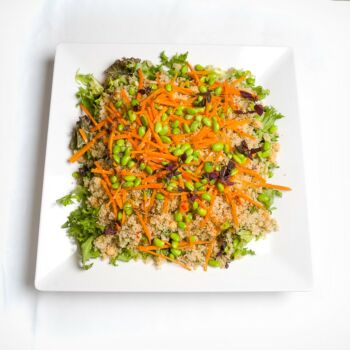 Platter of Quinoa, Edamame and Carrot Salad