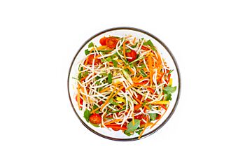 Platter of Oriental Salad with Beansprouts, Peppers, Tomatoes, Lime and Coriander 