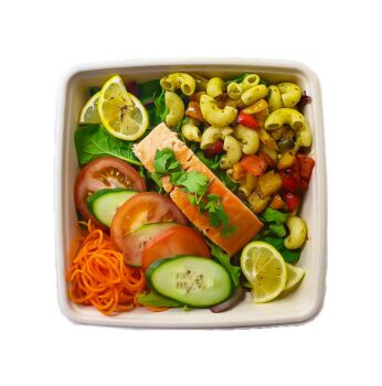 Hot Roasted Salmon with Pasta - Bento Box