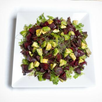 Platter of  Fresh Avocado and Beetroot Salad 