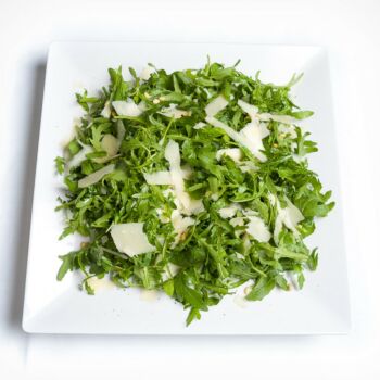 Platter of  Fresh Rocket Salad With Shaved Parmesan