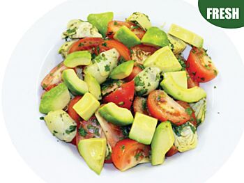 Platter of Tomato Avocado and Artichoke Salad