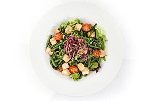 Platter of Tofu and French Green Bean Salad