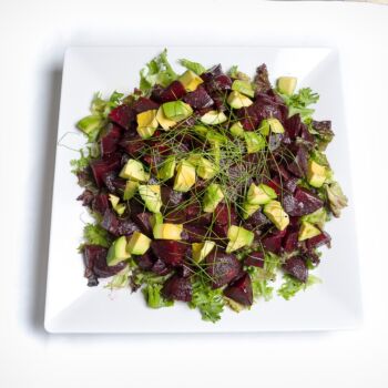 Platter of  Fresh Avocado and Beetroot Salad 