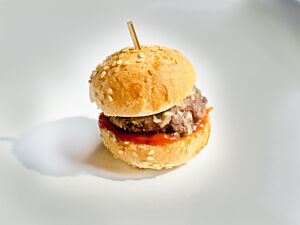 Mini Cheeseburgers with Tomato Relish