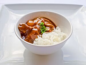 Fillet of Beef Bourguignon with Rice