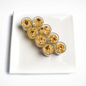 Canape Size Selection Of Granola Yoghurt Pots