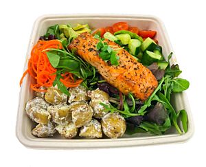 Grilled Salmon with Potato and Avocado Salad -  Bento Box