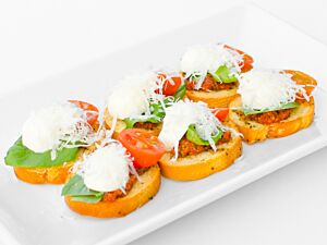 Mozzarella with Sunblush Tomato on Crostini