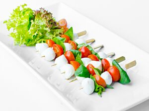 Baby Mozzarella and Tomato Skewers