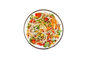 Platter of Oriental Salad with Beansprouts, Peppers, Tomatoes, Lime and Coriander 