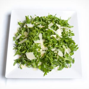 Platter of Fresh Rocket Salad With Shaved Parmesan